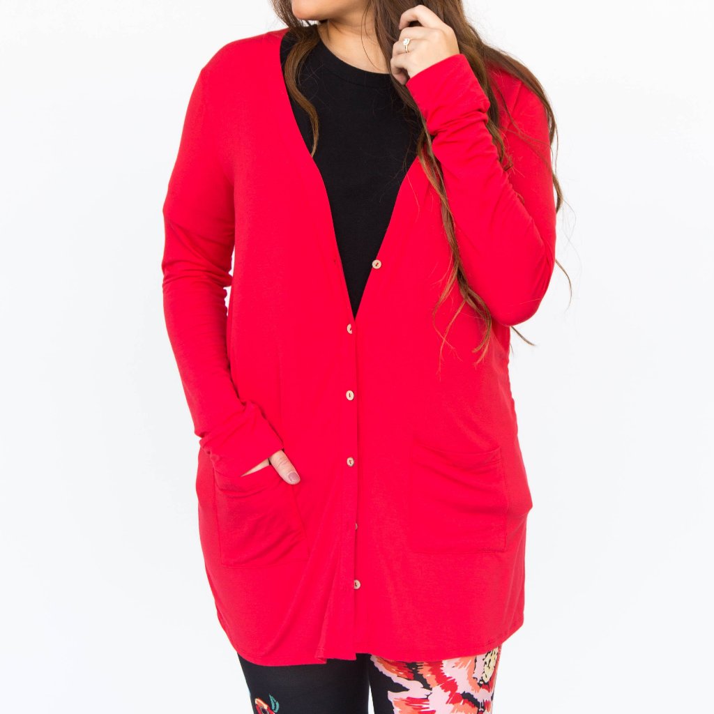 Bnwt A & D Red Favorite Cardi